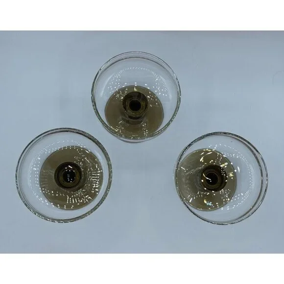 VTG Set of Three Libbey Tulip Champagne Dessert Parfait Amber Glasses MCM - Picture 2 of 4